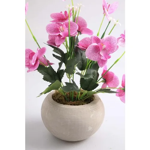 Kibrithane Flower Artificial Flower Concrete Flower Pot Mini Lilac Fabric Orchid KC00200812