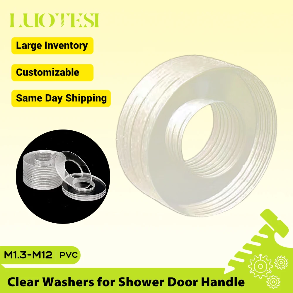 Clear Soft PVC Washers M1.3 M1.4 M2M2.5M3 M4 M5 M6 M8 M10 M12 Shockproof Nylon Insulation Plastic Washers for Shower Door Handle