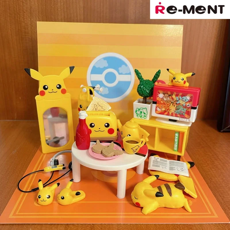 Re-Ment Pokemon  Toys Pikachu Room Miniature Scene Anime Figure Doll Gifts Toys Collect Ornaments Kids Gifts