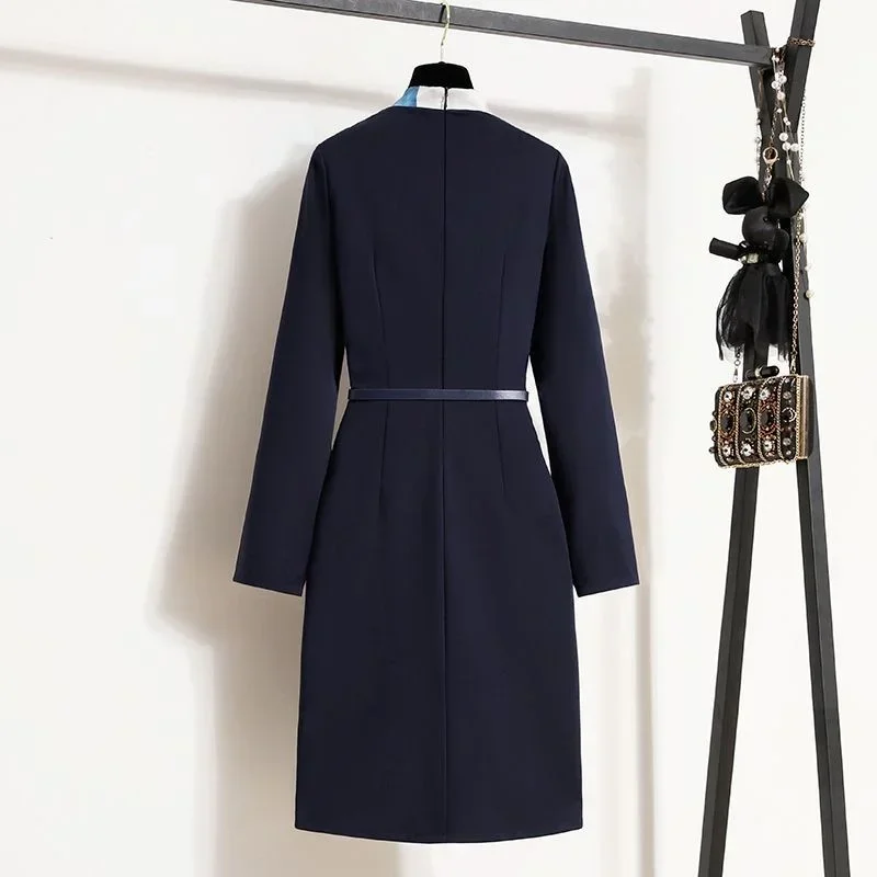 Vestido profesional ajustado con bolsillos, ropa de trabajo esteticista para recepción Hotel, Vestido Formal de estilo cor