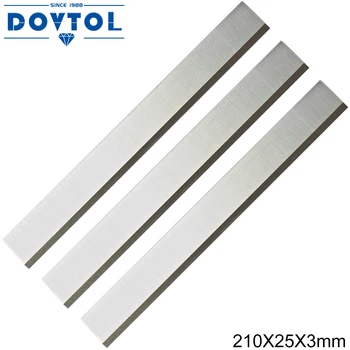 210 × 25 × 3mm HSS 3pcs lâminas de plaina conjunto de facas de jointer Substituição HSS
