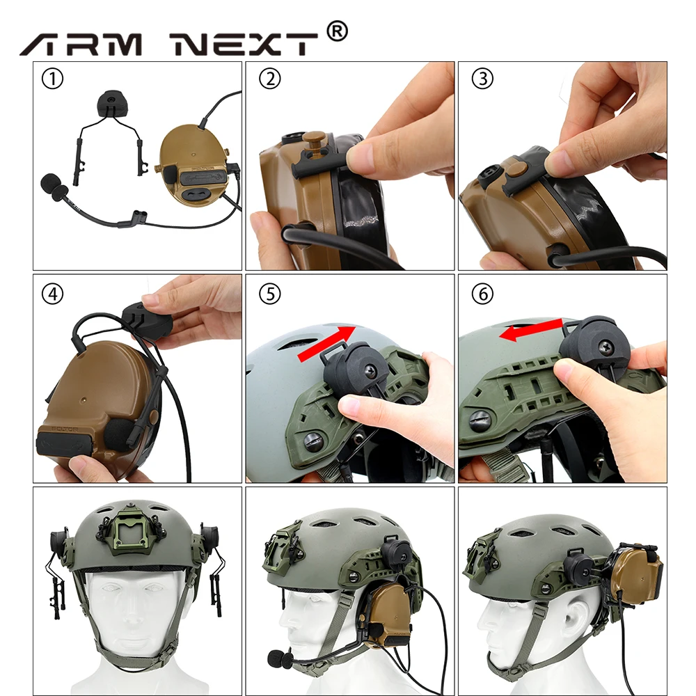 ARM NEXT Tactics Helmet ARC OPS-CORE Helmet Rail Adapter Headset Stand Compatible with  COMTAC III II Tactical Earphone