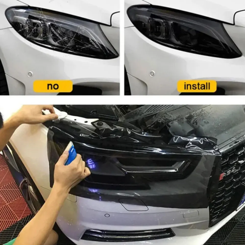 TPU PPF Car Headlight Tint Fog Light Taillight Waterproof Sticker Auto Fog Light Taillight Smoke Black Tailing Lamp Stickers