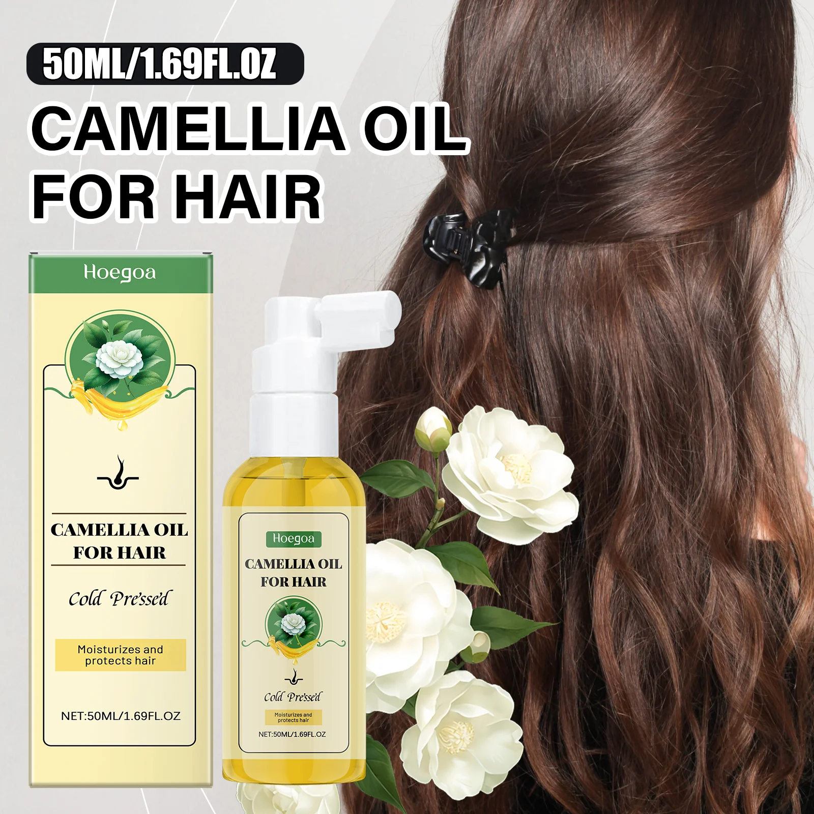 

Repairing Camellia Hair Oil Spray For Dry Damaged Frizz Control Nourishing Conditioner With Camellia Seed Oil Hair Treatment