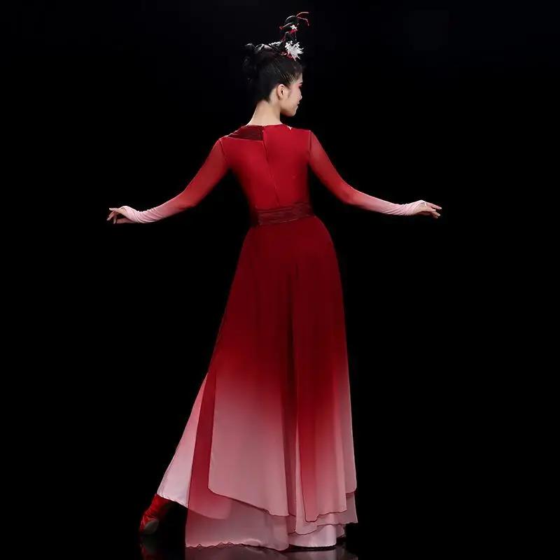 Robe de phtaldress classique imbibée de style chinois, costume de performance de danse, danse parapluie carrée, moderne