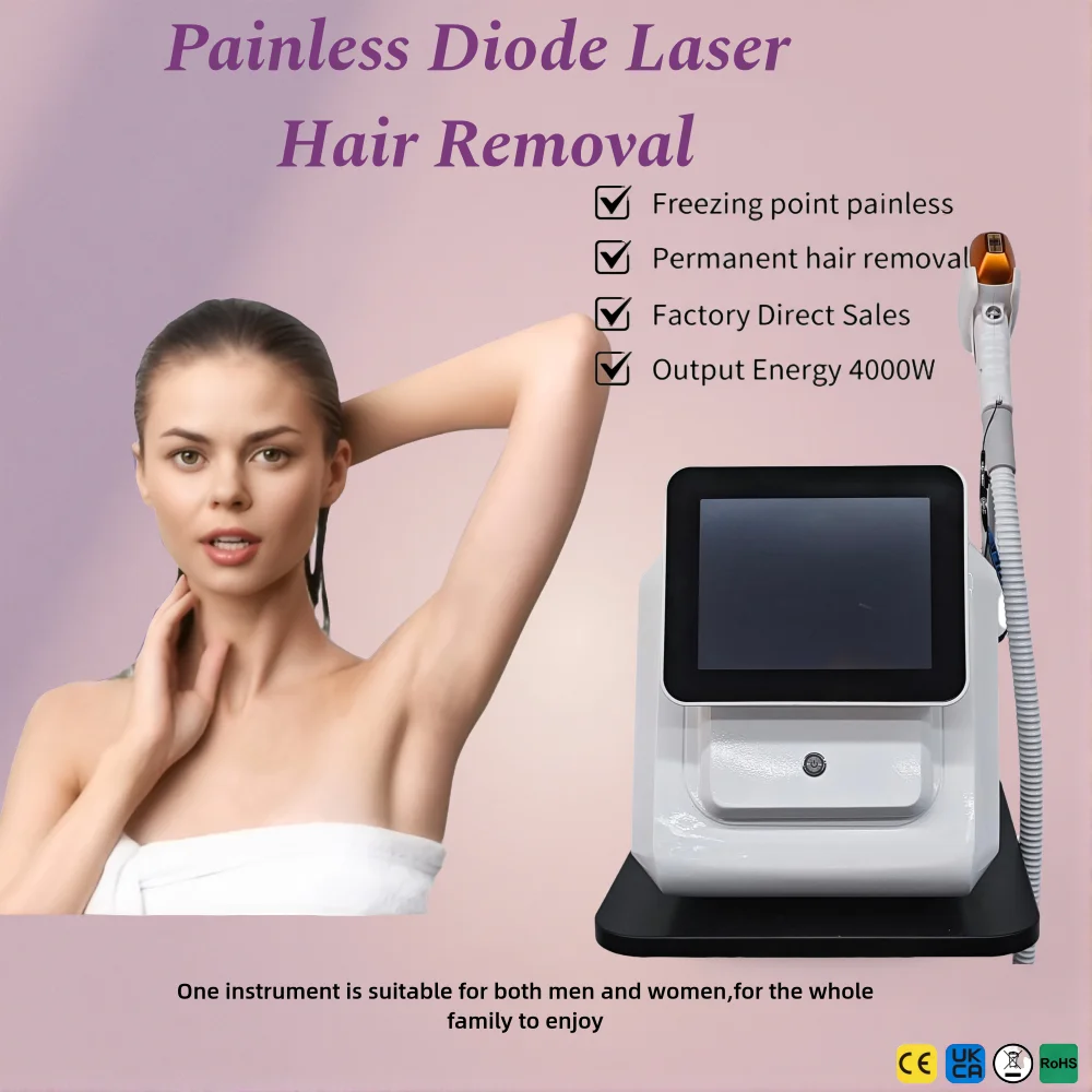 Portable Diode Laser Hair Removal : 4x Speed ​​Boost, Multi-Wavelength Precision Hair Removal; Home Use Permanent Hair Removal