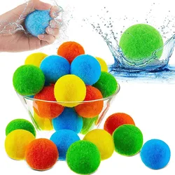 10pcs 5cm Reusable Water Balls Children Water Balloon Outdoor Swimming Pool Fight Absorbent Cotton Balls Soaker Bomb Balls