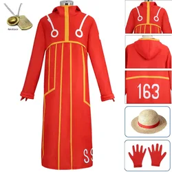 Egghead Island-traje de Cosplay de mono D, bata de Luffy, chaqueta de Luffy, abrigo, sombrero, traje de Halloween, 163