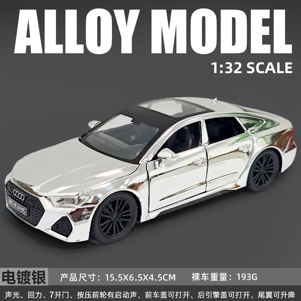 

1: 32 Audi RS7 electroplated simulation alloy sports car model with sound and light feedback, children's toy, birthday gift