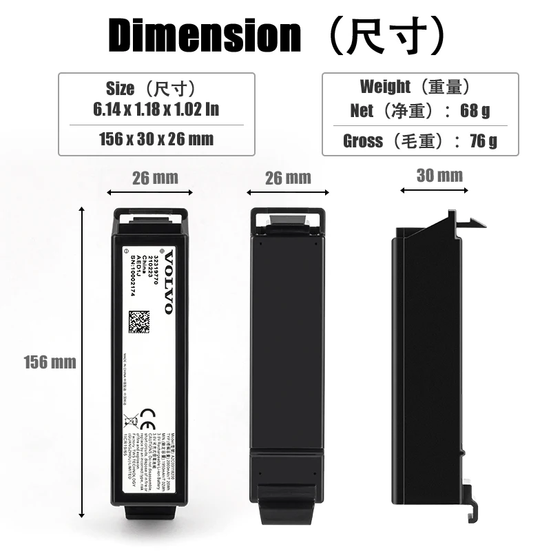 New original battery for volvo VGM TCAM A2C03118200 AED1J batteries