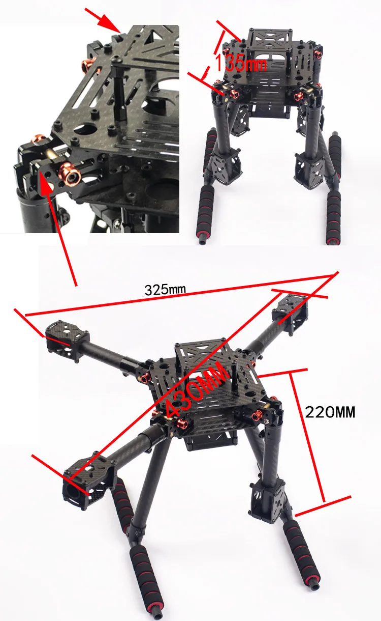 Flyroun LX350 frame PRO With  350 pro Frame 350 drone For 4 Axis RC Multicopter Quadcopter Heli Multi-Rotor With Landing Gear