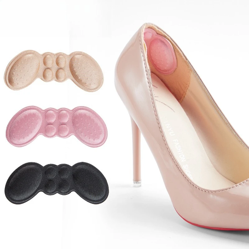 

4D Soft Silicone Heel Grips Anti Slip Anti Blister Heel Protector For Women High Heels Anti Falling Shoe Size Adjust Foot Pads