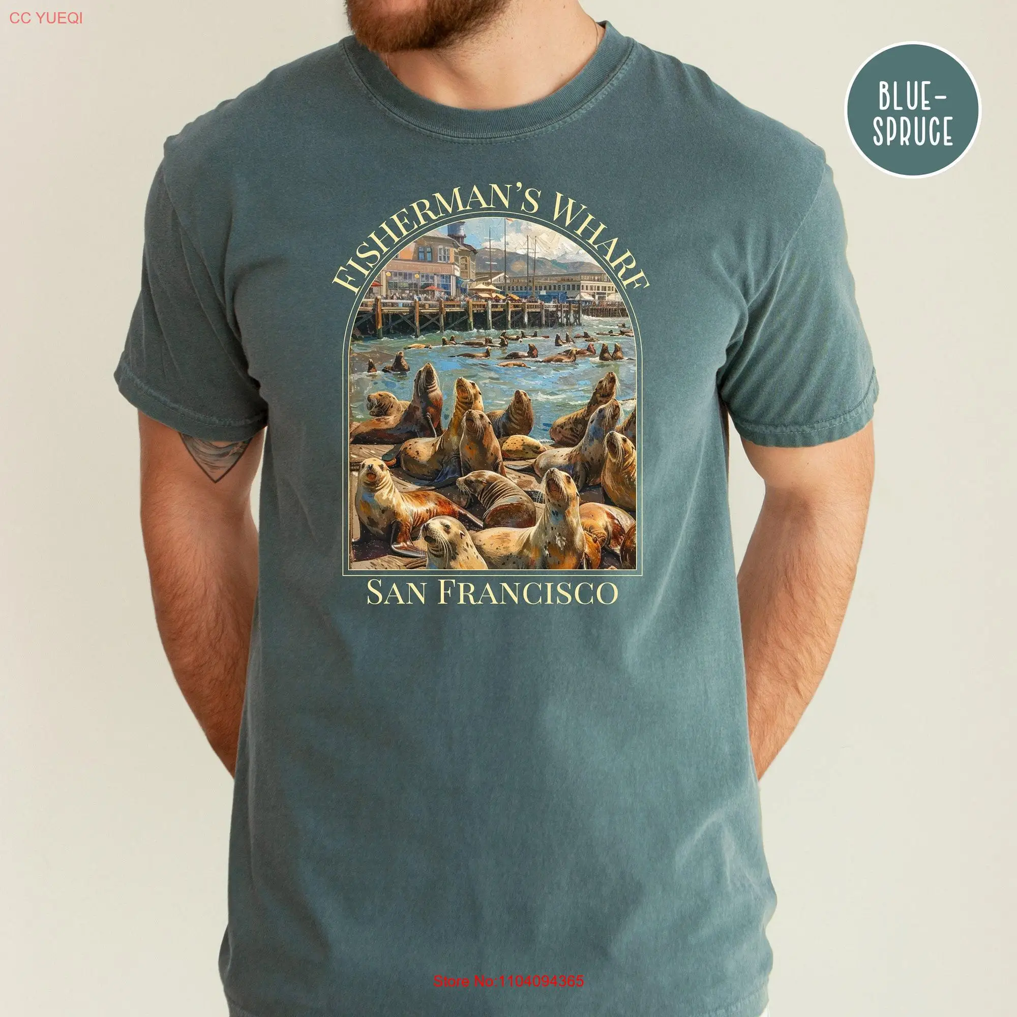 Fisherman's Wharf San Francisco Comfort Colors T Shirt Sea Lions Fisherman Animal Lover Vacation Pier 39