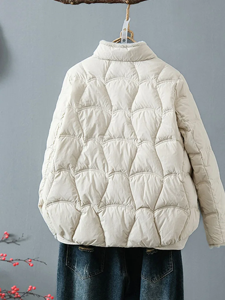 Winter White Duck Down Coat Women Ultra Light Short Thin Jackets Autumn Casual Slim Puffer Jacket Female Parkas Outwear