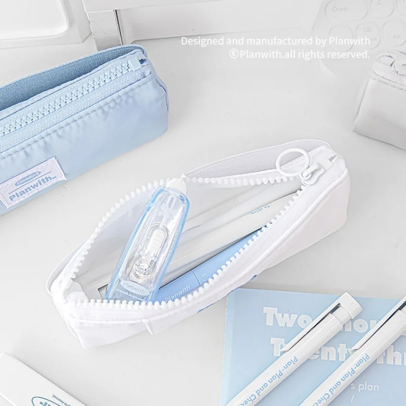 ノートパソコン用伸縮性バンドペンホルダー、大容量ペンケース、キャンバスペンバッグ、ペンスロット付き文房具ジッパーバッグ、学校/オフィス用