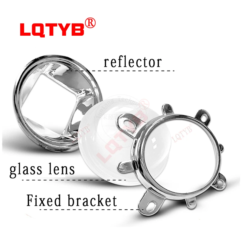 high power LED 20-100W lamp bead lens 44MM optical glass lens reflection collimator fixed bracket 60/120 degree led lens