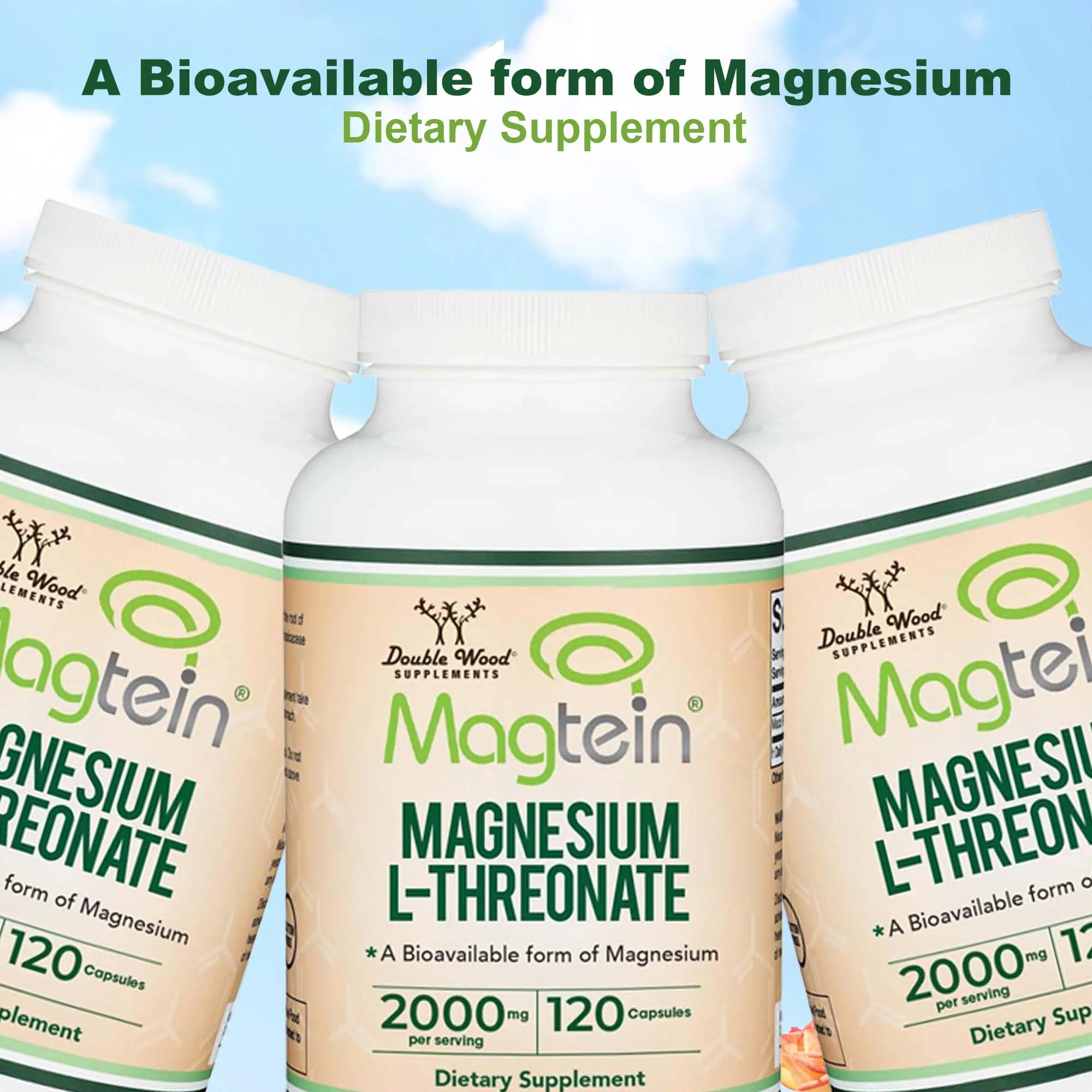 Magnesium L Threonate, Magtein, Sleep and Cognitive Support - High Absorption - Most Bioavailable Form of Magnesium - 2000 Mg