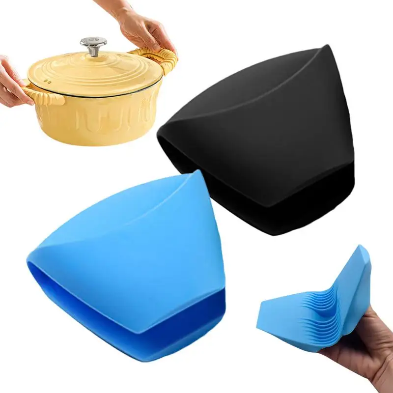 Silicone Pot Holders Silicone Kitchen Oven Mittens Heat Resistant Anti-slip Kitchen Gadgets 2x Kitchen Pinch Mitts For Cooking