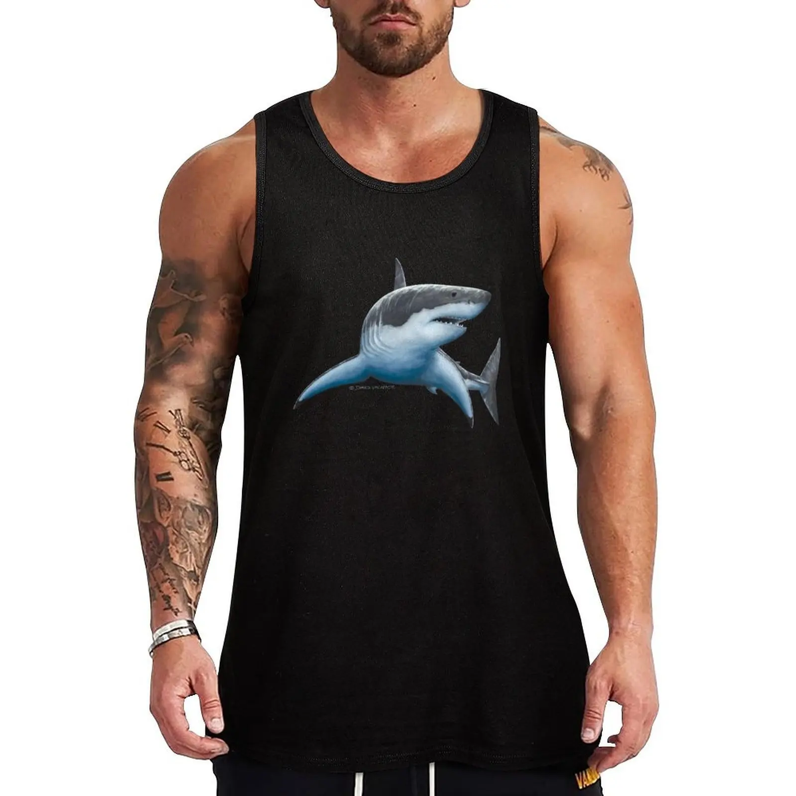 

Great White Shark Tank Top summer clothes man 2025 Fitness men clothing mens gym clothes gym clothing