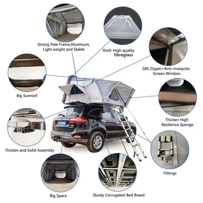 Car Camping Carbon Fiber Roof Top Tents Brothers Camp Top Roof Tents Party Tents