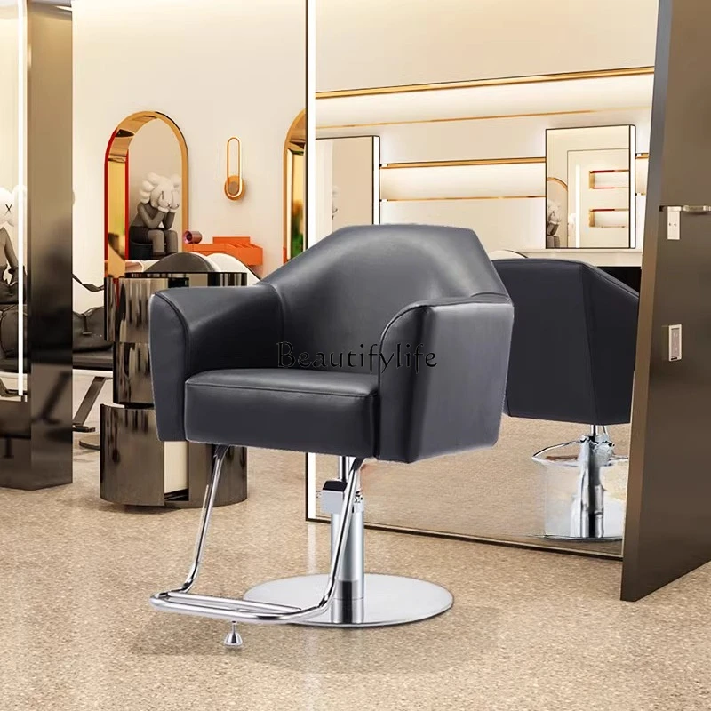 

Simple barber shop lift reclining chair hair cutting seat high-end equipment