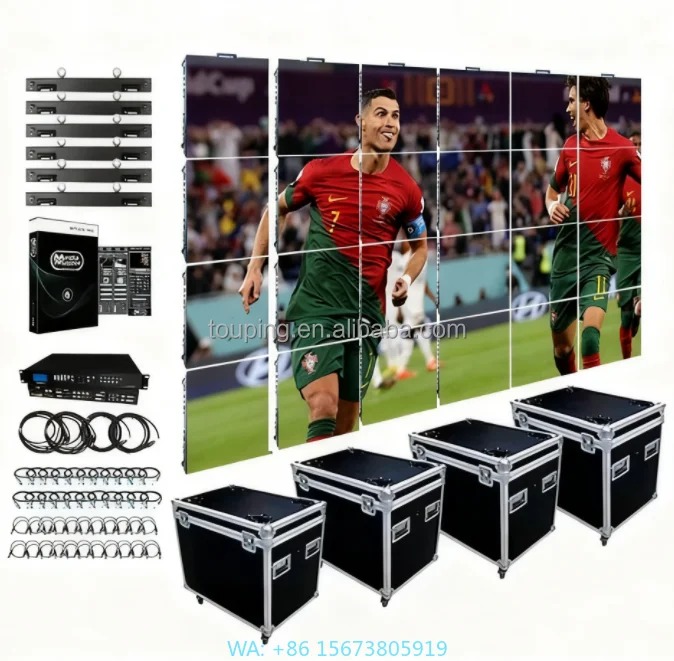 

4K Full Color SMD1921 (3in1) LED Video Wall Complete System Outdoor 500*500mm P3.91 Display Panel 4000cd Brightness