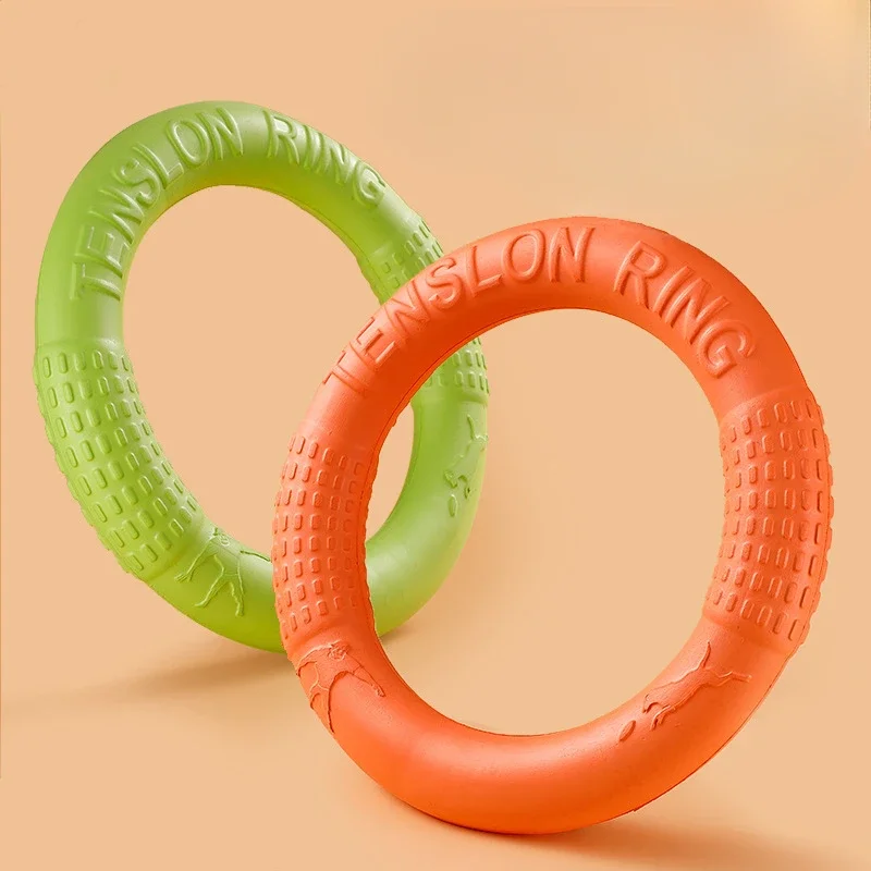 Dog Toy Flying Disk Training Ring Puller Anti-Bite Floating EVA Material Interactive Pet Chewing Supplies for Small Medium Dogs