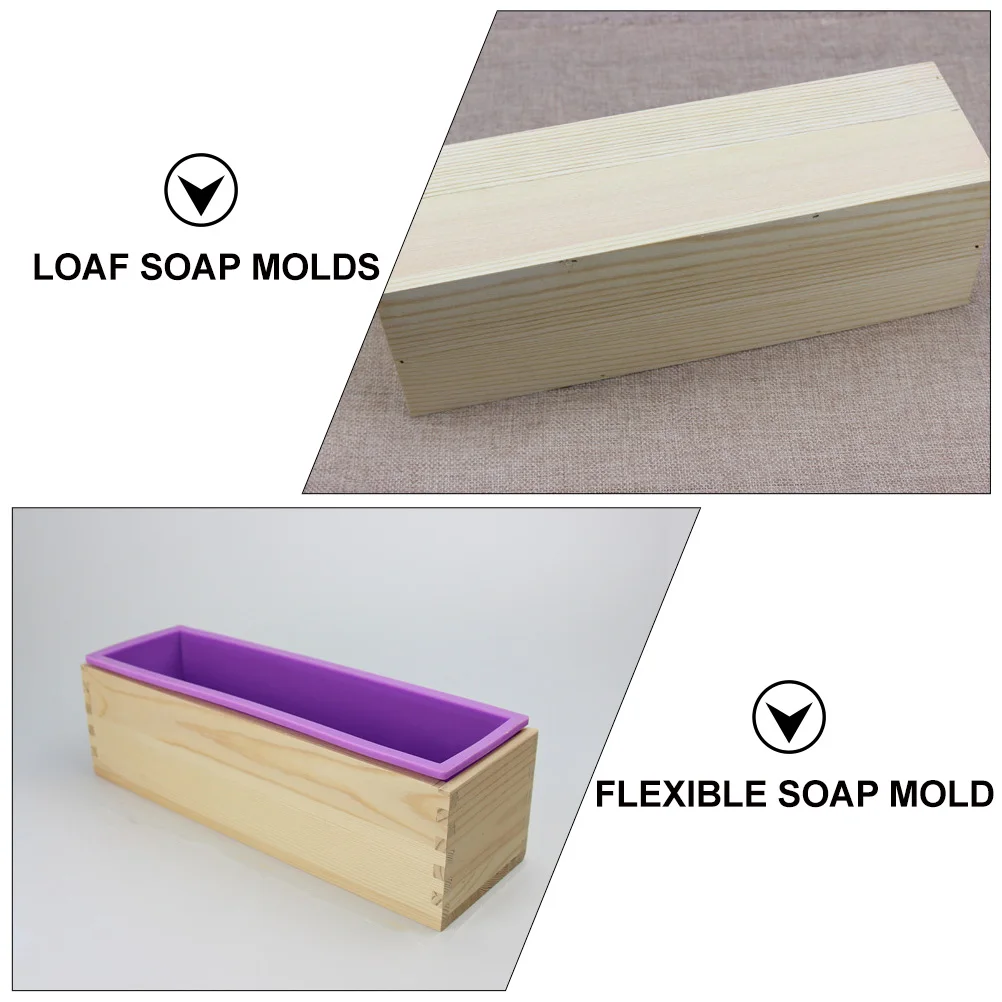 

Soap Mold Set Silicone Molds Kit Handmade DIY Wood Making Non-stick Colorful Rectangular Loaf Crafting Baking Tools