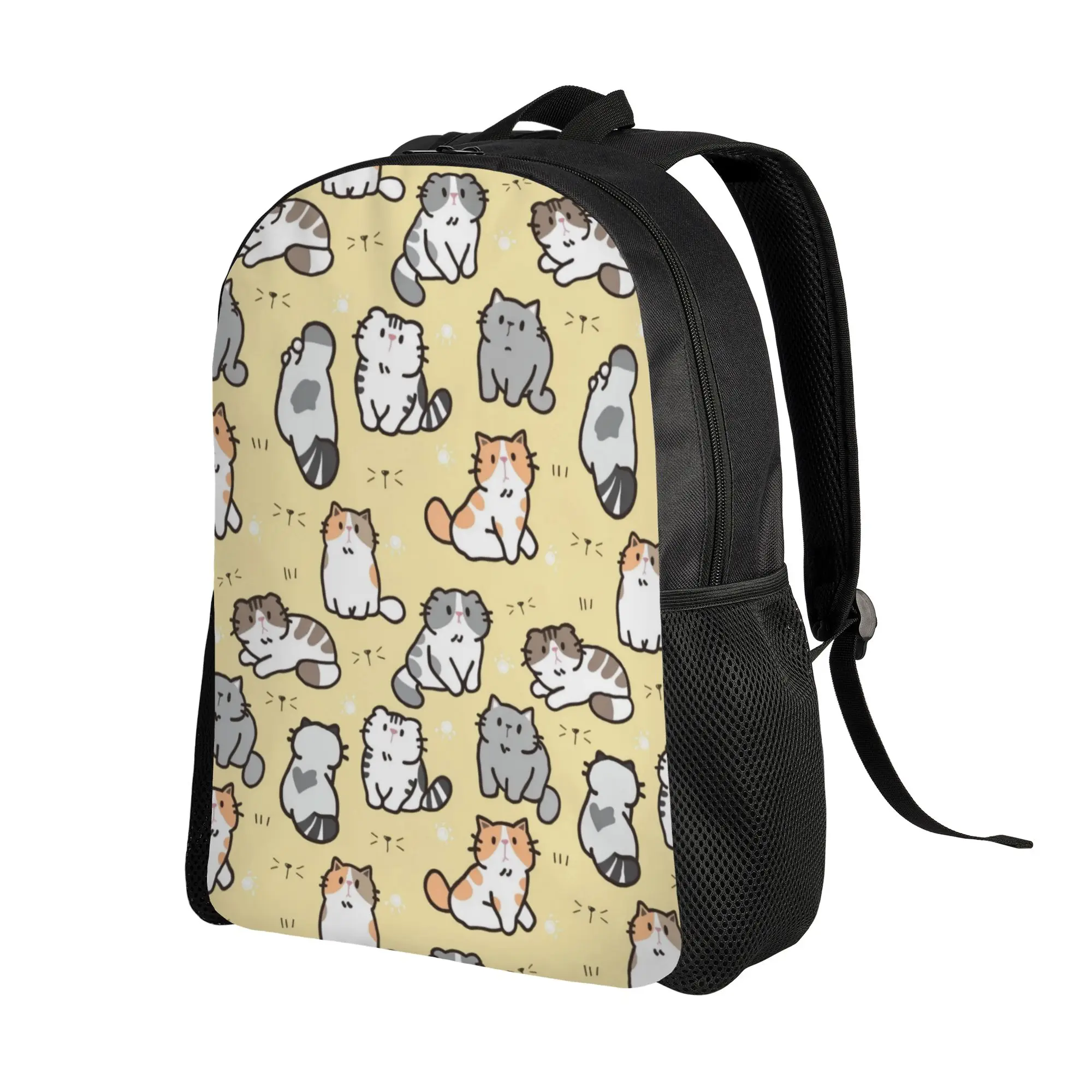 Black Cat Funny Cat Backpack  University Backpacks Unisex Designer Durable High School Bags Elegant Rucksack
