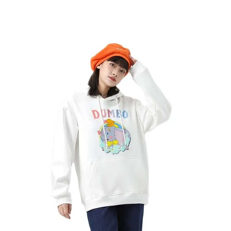 Dumbo Sweater Disney 2024 New Women\'s Hooded Sweater Artistic Milk Sweet Sweater Cute Cartoon Clothes Simple  System  Sweatshirt