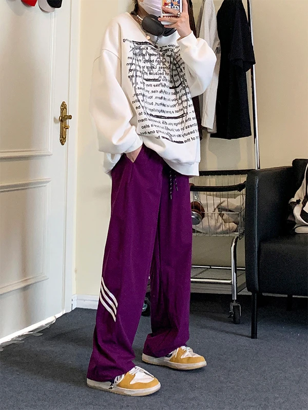 

Men's Spring Autumn 2024 New Straight Casual Pants Quick Dry Outdoor Climbing Fleece Lined Cargo Pants Fashionable Youth Style