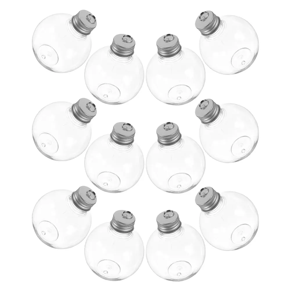 

12 Pcs Transparent Ball Bottle Christmas Balls Ornaments Gift Aluminum Booze