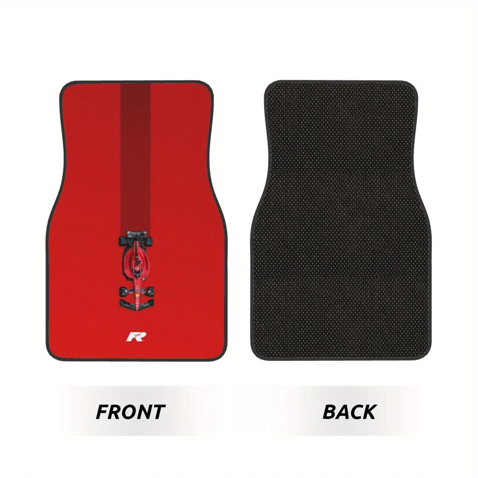 4pcs Set - Activity Style Pattern Car Floor Mats | Polyester Crystal Velvet, Universally Applicable For Any Vehicle Model