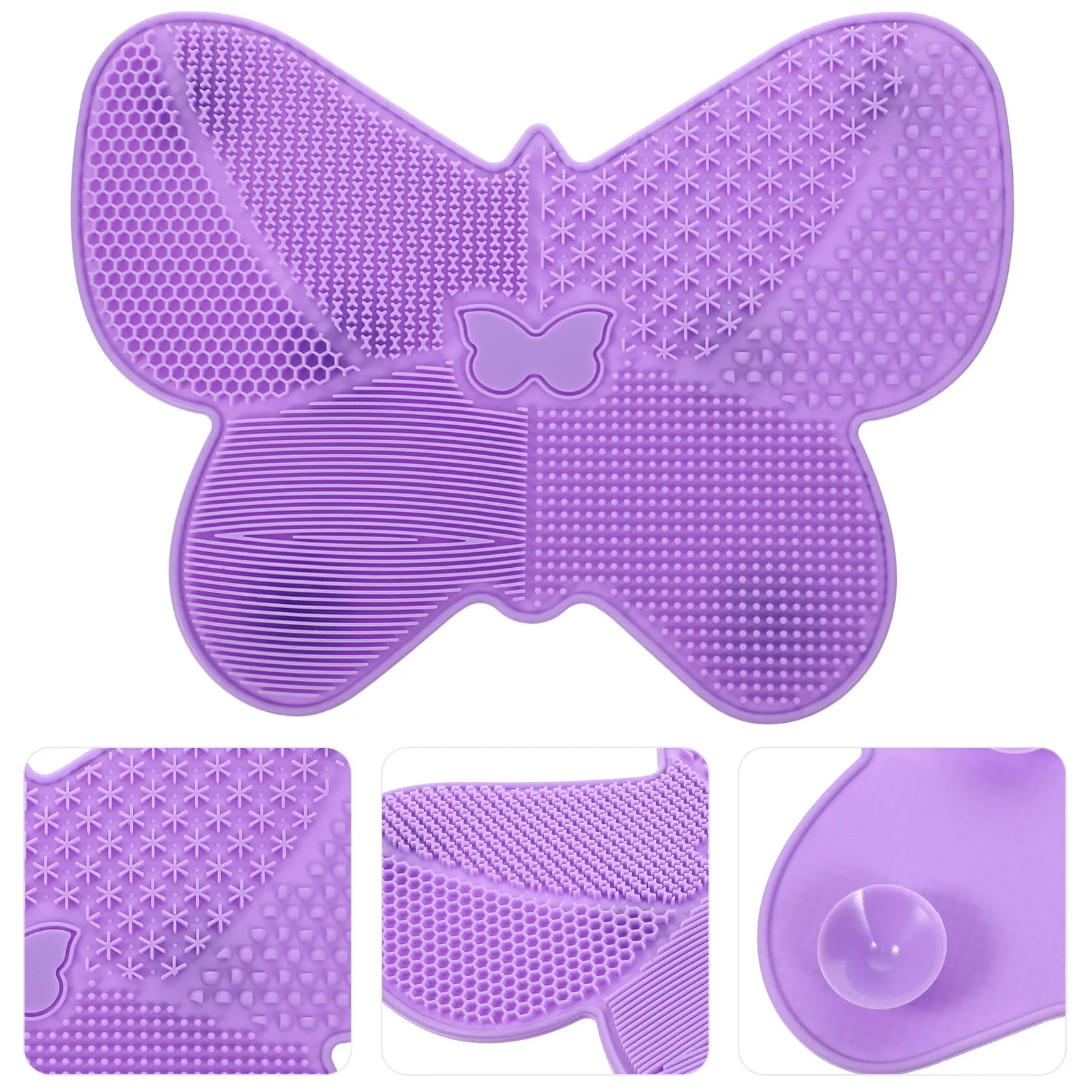 Butterfly Style Brush Cleaning Pad – Eco-Friendly Silicone Mat with Grooved Surface for Easy Makeup Brush Scrubbing