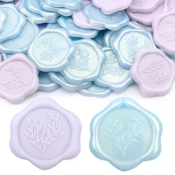 20pcs Purple/Aurora Blue Color Wax Seal Stickers, Self-adhesive Wedding Invitation Envelope Seal Stickers for Decorating Wedding
