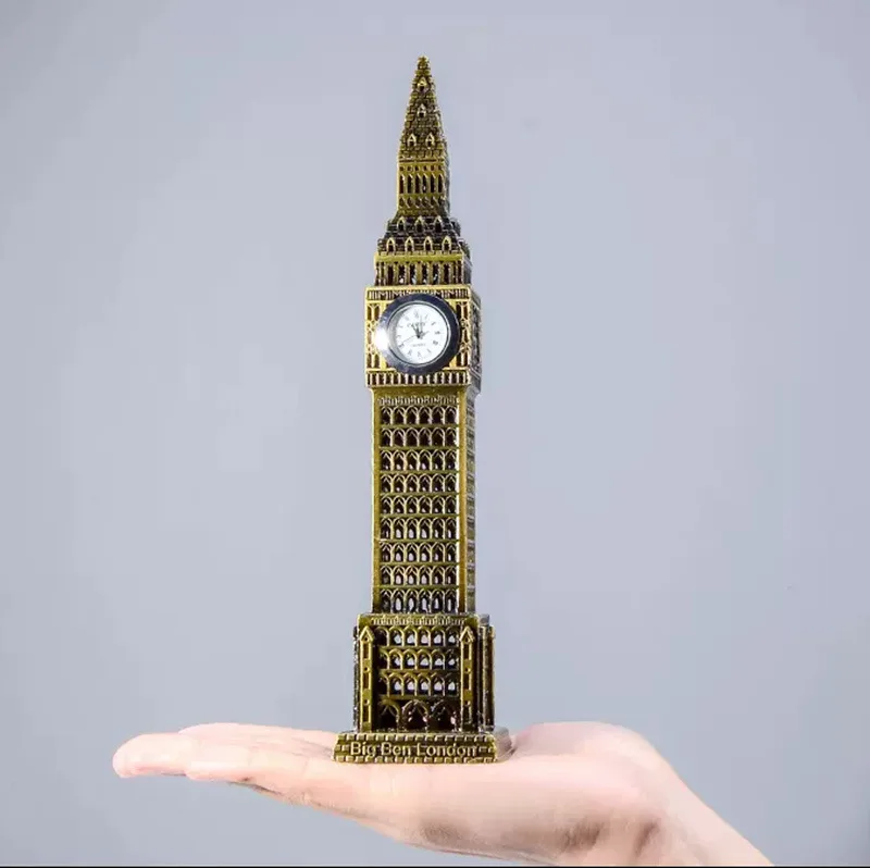 3D metalowy słynny Model budynek zabytkowy antyczny londyński posąg Big Ben pamiątkowy prezent wystrój domu z zegarem do dekoracji domu