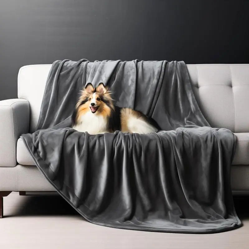 Leakproof Blanket Reversible Flannel Cover Waterproof Blanket Multipurpose Bed Couch Protector Suitable for Family Pets Elderly