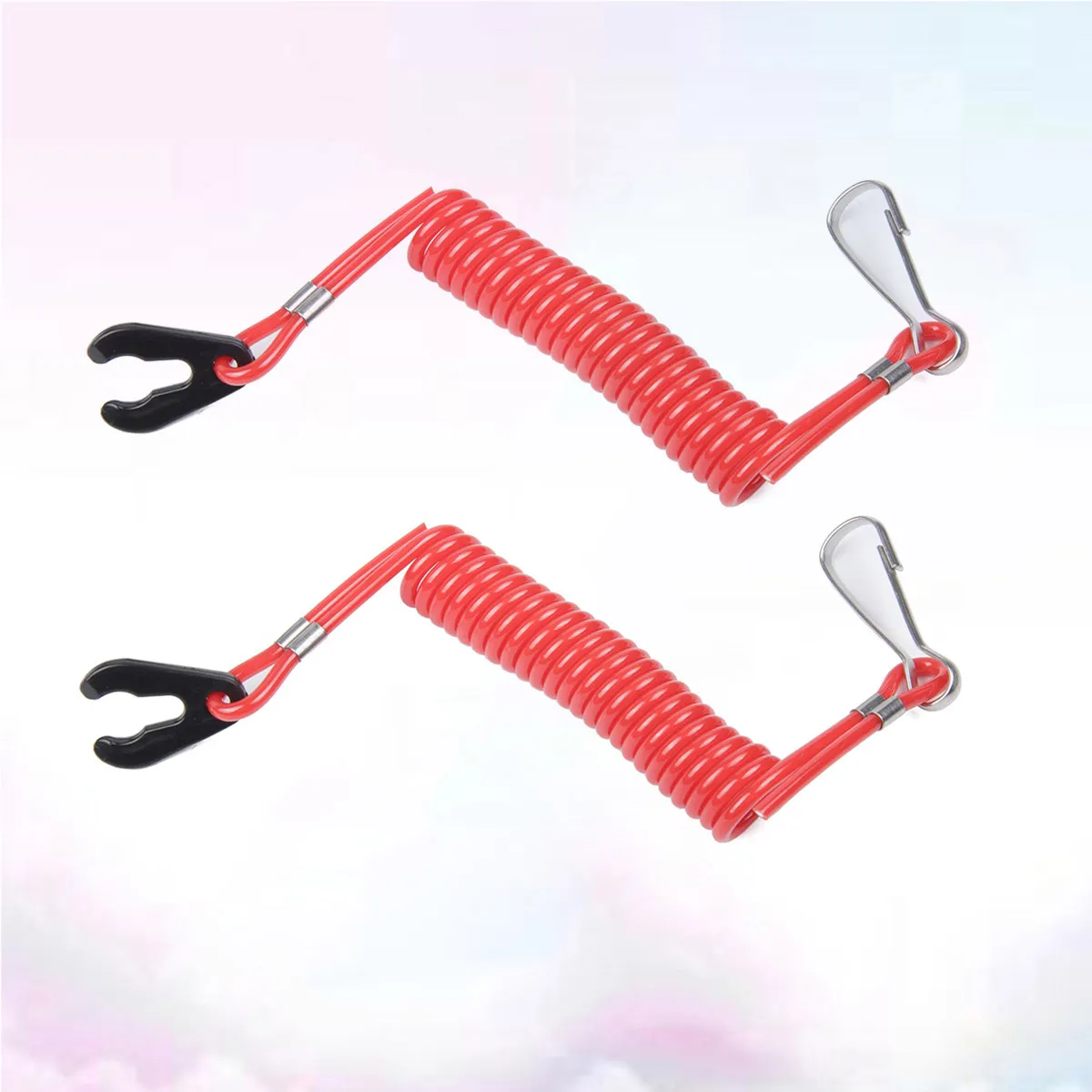 2Pcs Safety Rope Boat Outboard Engine Motor Kill Stop Switch Emergency Ignition Cutoff Lanyard Compatible