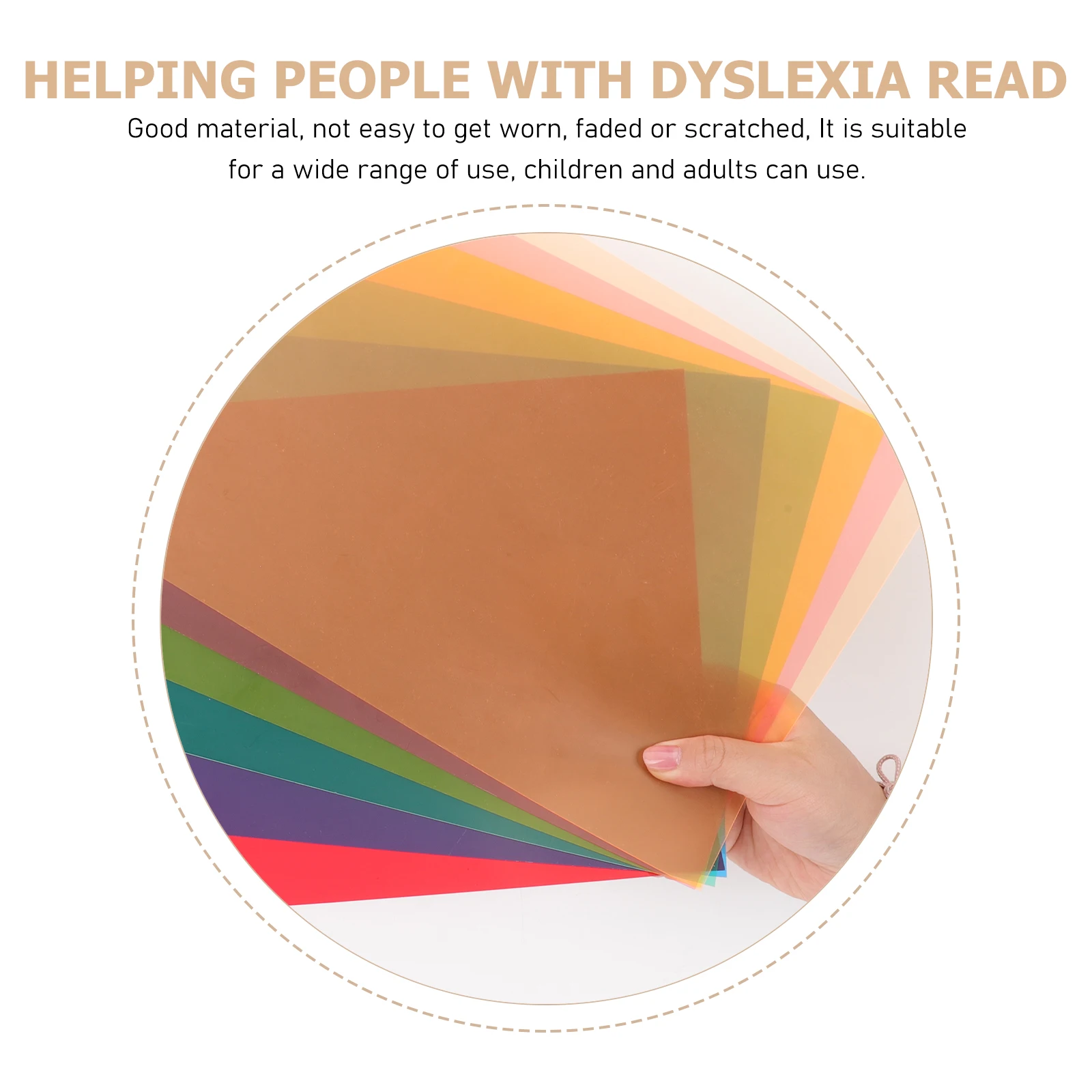 

12 Pcs Visual Pressure Reading Card Professional Dyslexia Coloured Overlays for Strips Color Colored Bookmark Guide Tools