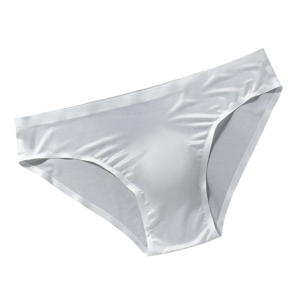 

Мужские тонкие бесшовные трусы из ледяного шелка, мягкие, для взрослых, с 3D-анатомическим мешочком, однотонные, ультратонкие, с низкой посадкой, сексуальное нижнее белье