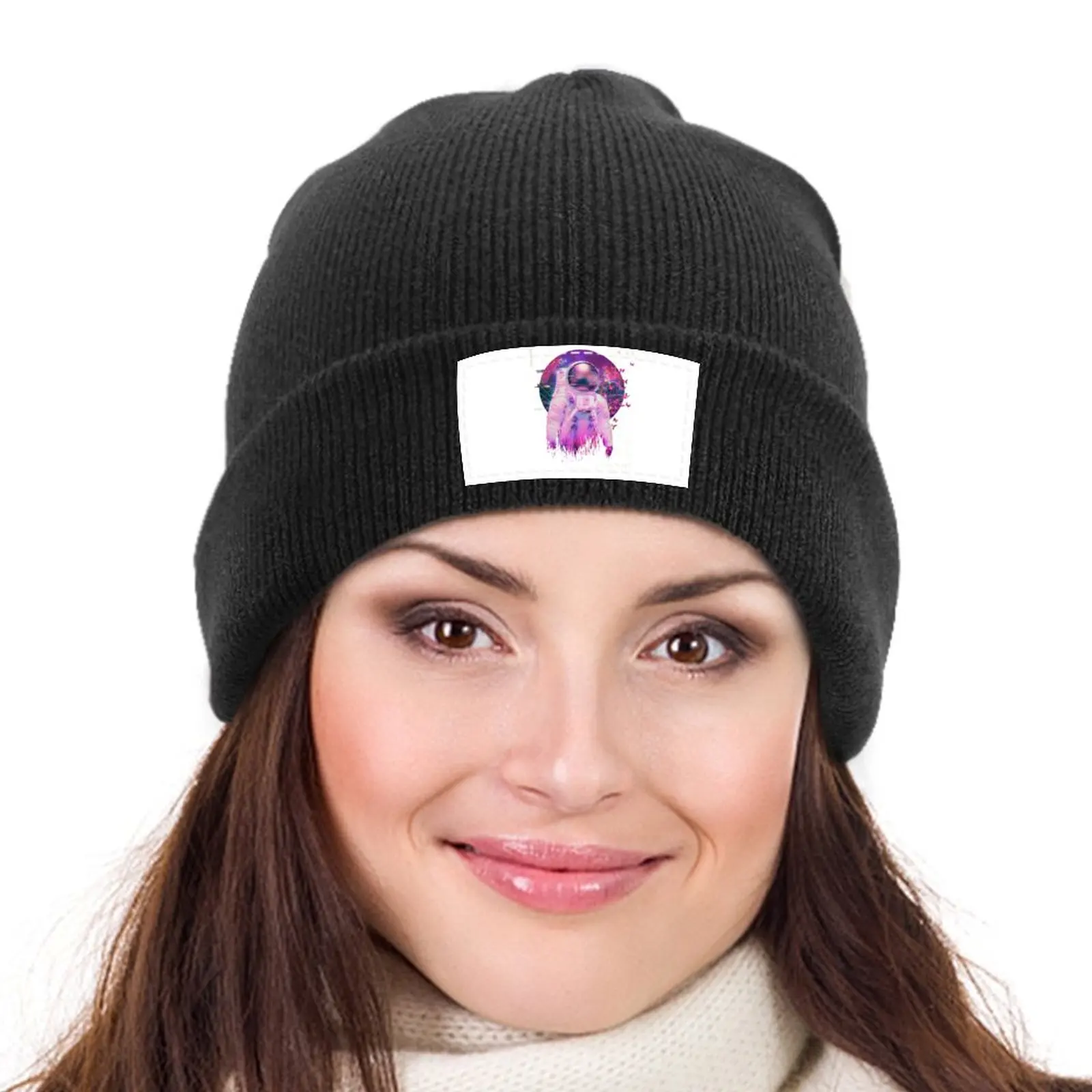 Glitch astronaut in vaporwave style Knitted Cap Dropshipping Hip Hop Women's Golf Wear Men's