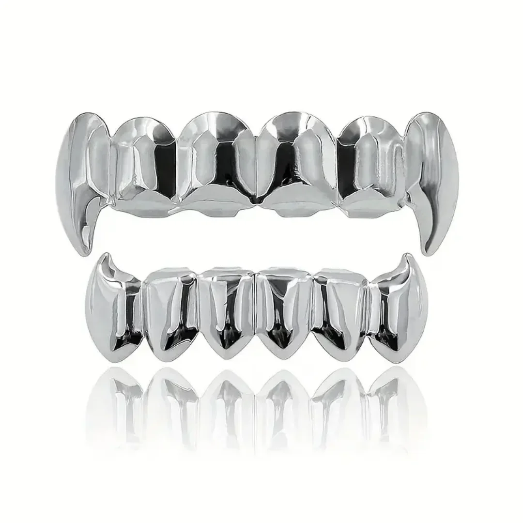 Klassische Glänzende Vampirzähne Zahnkappen Hip-Hop 6/6 Glatte Oberfläche Zahn-Grills für Frauen Männer Halloween Cosplay Schmuck Geschenk – Detail 13