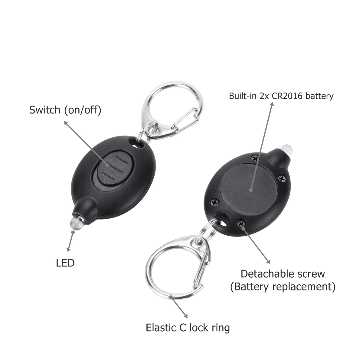 Mini High Bright Led Keychain light 22000mcd Multicolored Portable Hiking Travel Night Key chain lamp Stairs Emergency Lighting