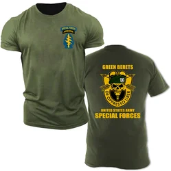Fashion US Army Special Forces Airborne Commando Ranger Front & Back Print T-shirt USA Military Green T Shirt Cool Man Tee Shirt