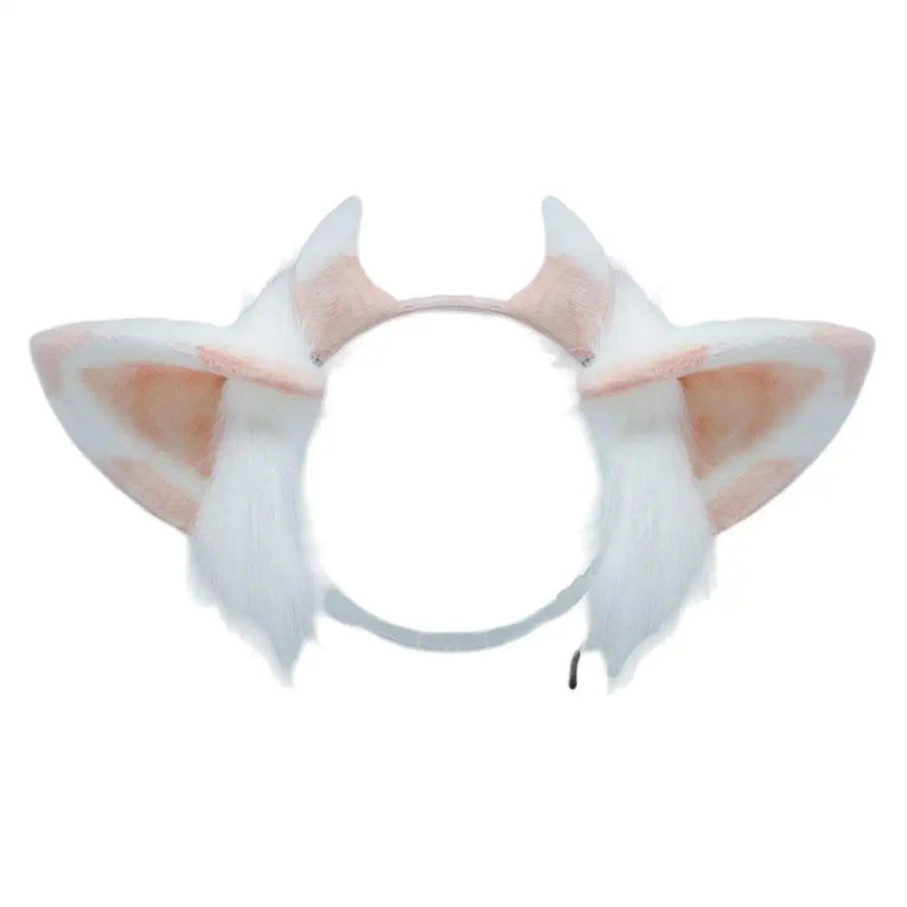 تأثيري لوليتا لطيف البقرة الشعر هوب للنساء فتاة الشتاء DIY بها بنفسك لينة فروي عقال للحفلات موضة الأداء الدعامة هيرباند أغطية الرأس