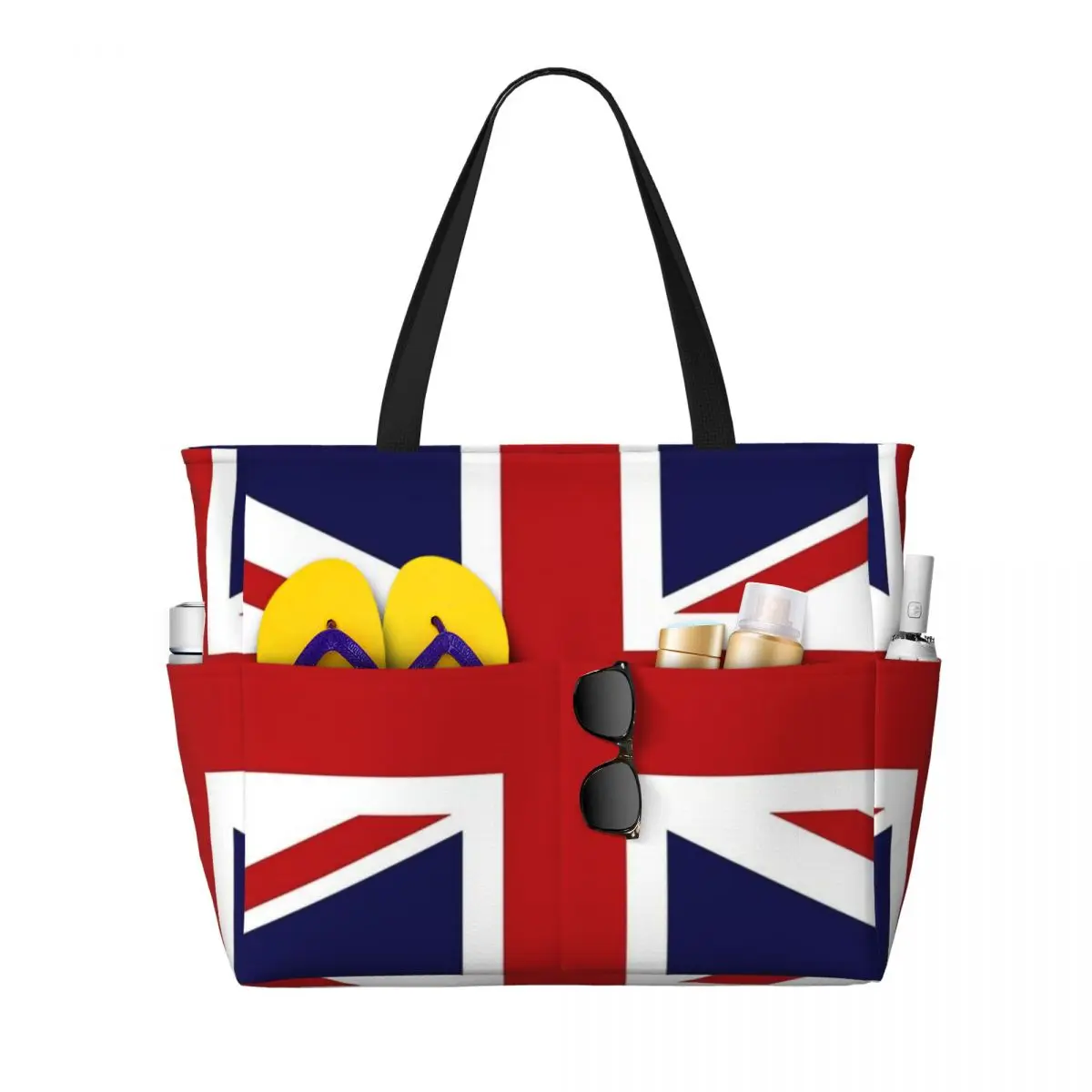 Union Jack Vlag Van Het Uk Strand Reistas, Draagtas Retro Volwassen Dagelijks Verjaardagscadeau Multi-Style Patroon