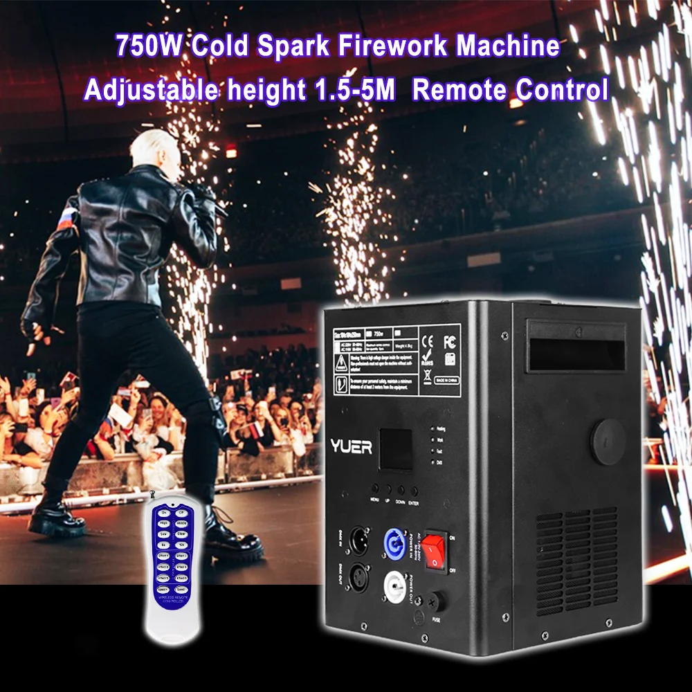 

750W Cold Spark Firework Machine Adjustable height DMX512 Remote Control stage effect effect for DJ Disco Party Wedding Bar KTV
