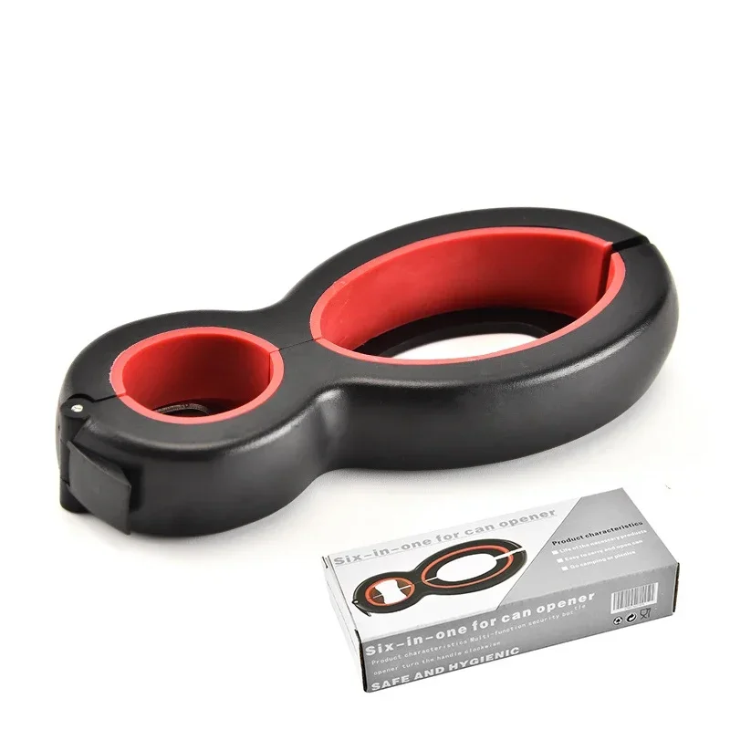 Multi-Function Stainless Steel Can Opener, 6-in-1, Beer Bottle Opener, Kitchen Gadgets, Lid Opening Can