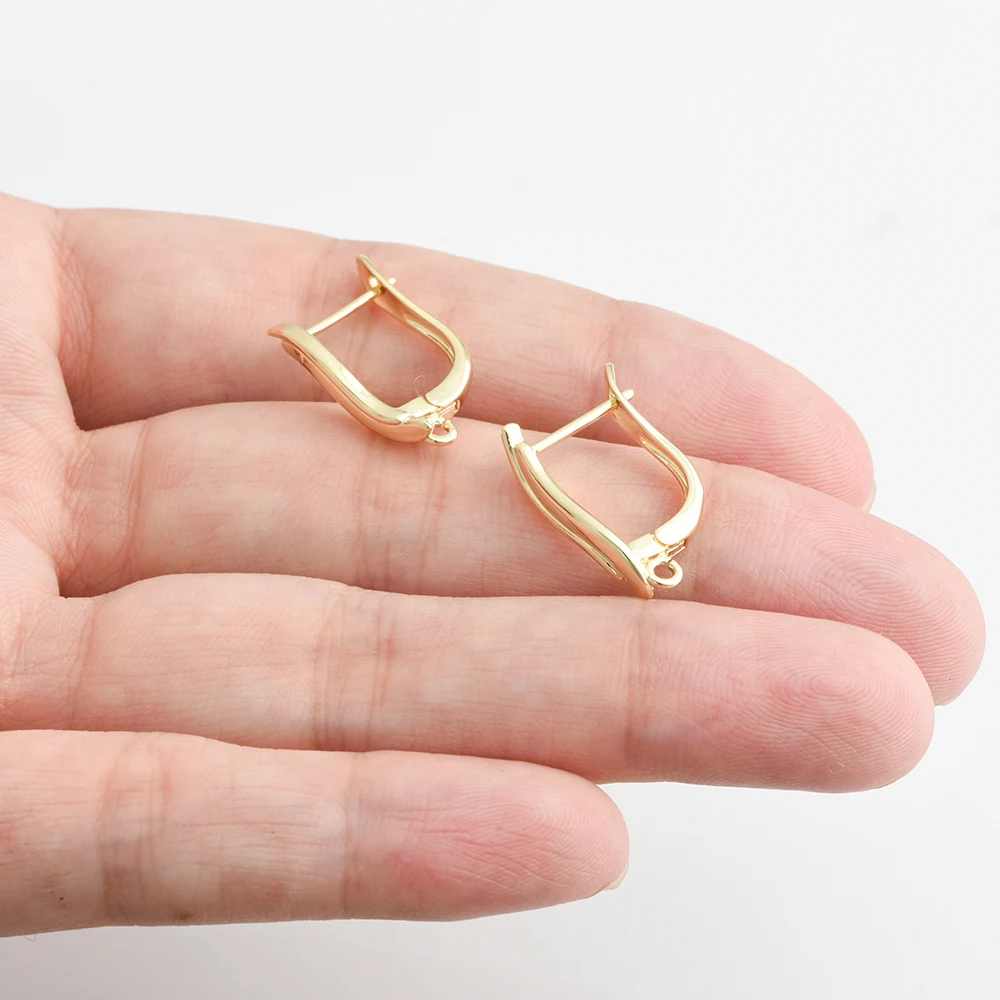 DIY Basic Schwenzy Material 14k Gold /Sliver Color Fasteners Earwire Earring Hooks Accessories For Fashion Woman Earrings Making