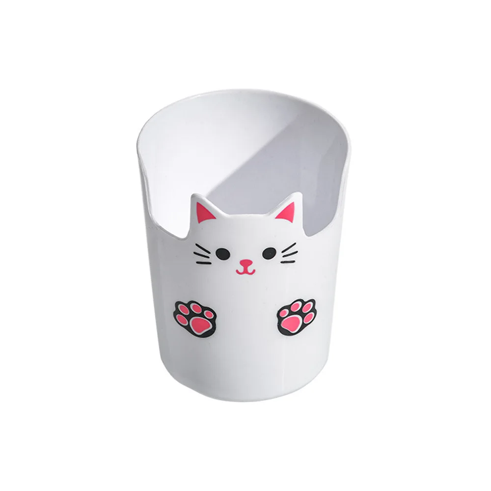 

3 Pcs Cat Pencil Holder Kids Desk Organizer Women Makeup Brush Cup Large Capacity Cute Cartoon Design Plastic Material Portable